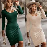 Žebrované šaty TEXAS Velikost: UNI, Barva: Černá