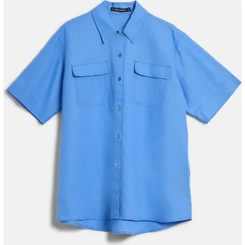 Dámská košile HALENKA KARL LAGERFELD LINEN BLEND BLOUSE ULTRAMARINE