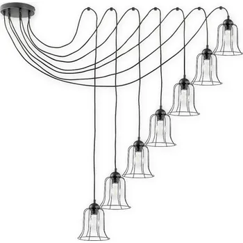 Svítidlo Lemir Závěsné svítidlo na lanku O2727 W7 CZA Zvonek lanko 7, černá matná