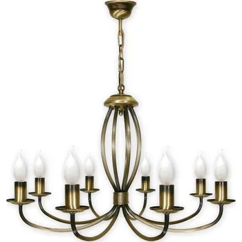 Lemir Závěsné svítidlo na řetězu 397/W8 Korona lustr 8 ramenný, patina