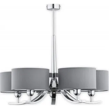 Svítidlo Lemir Lustr do obyváku O2875 W5 CH + SZA Orso lustr 5 ramenný, chrom + šedá
