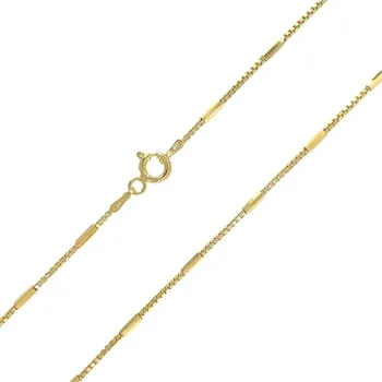 Řetízek Stříbrný řetízek s osmihrany pozlacený délka řetízku 45cm