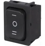 ROCKER DP3T pol 3 ON-OFF-ON 6A/250VAC černá IP40 není 100mΩ
