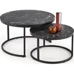 Sada konferenčních stolků JAVA — černý mramor / černá Halmar
