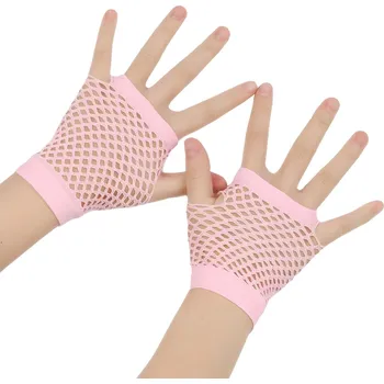 Rukavice Krátké síťované rukavice - růžové