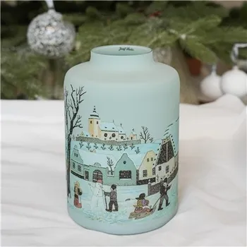 Váza Skleněná váza Stavíme sněhuláka