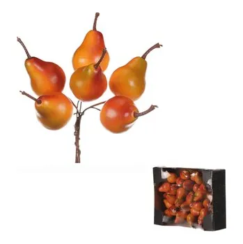 umělá květina Hrušky na drátku - umělé, oranžové, cena za balení (36 ks)