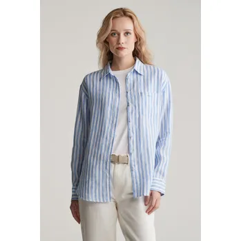 Dámská košile KOŠILE GANT REL STRIPED LINEN SHIRT PERFECT BLUE