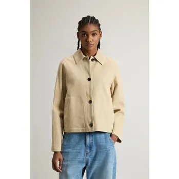 Dámská větrovka BUNDA WOOLRICH LIGHT SUEDE JACKET LIGHT WHITE PEPPER