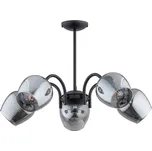 Lemir Závěsné svítidlo na tyči O3065 W5 CZA + CH Katla lustr 5 ramenný, matn