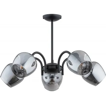 Lemir Závěsné svítidlo na tyči O3065 W5 CZA + CH Katla lustr 5 ramenný, matn