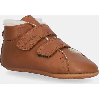 Chlapecké tenisky Kojenecké kožené boty Froddo PREWALKERS FURRY BASIC hnědá barva, G1130022 82X, EUR 21