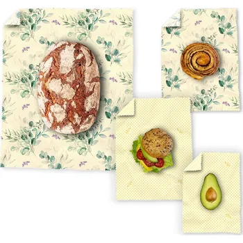 Termobox BajaBee, Voskované ubrousky - Multipack, Eucalyptus & Orange Dots, XL/M/M/S