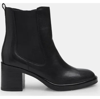 Dámská zimní obuv Baťa dámská kožená chelsea na podpatku černé, vel. 40