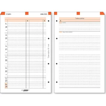 Diář Týdenní plán ADK A5 levý 2026