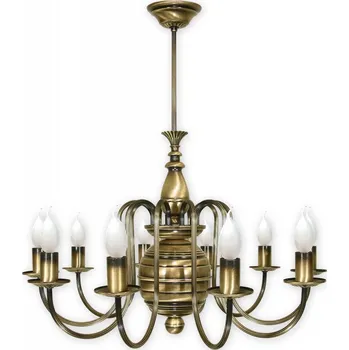 Svítidlo Lemir Závěsné svítidlo na tyči 196/W12 Kandelabr lustr 12 ramenný, patina