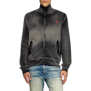 Pánská mikina MIKINA DIESEL S-WAFY-ZIP SWEAT-SHIRT BLACK