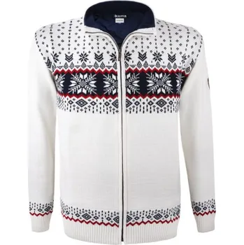 Pánský svetr Kama pletený Merino svetr s podšívkou 3054 101 - přírodně bílá M