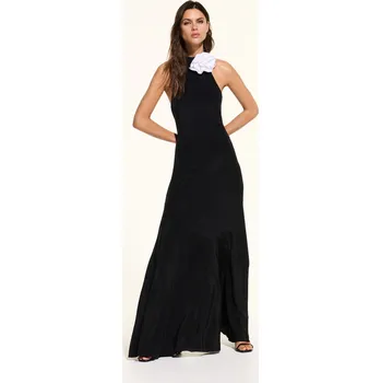 Dámské šaty ŠATY KARL LAGERFELD KARL STUDIO SILK ROSE DRESS BLACK