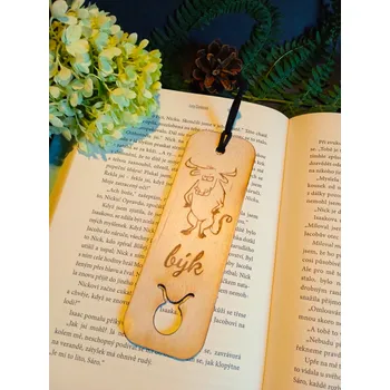 Záložka Dary dřeva Dřevěná záložka do knížky -znamení býk