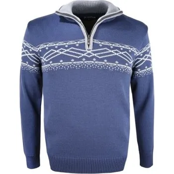 Pánská móda Kama pánský pletený Merino svetr 4060 107 - světle modrá M