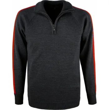Pánský svetr Kama pánský pletený Merino svetr 4063 111 - tmavě šedá S