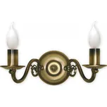 Lemir Nástěnné svítidlo 381/K2 Svícen nástěník 2 ramenný, patina