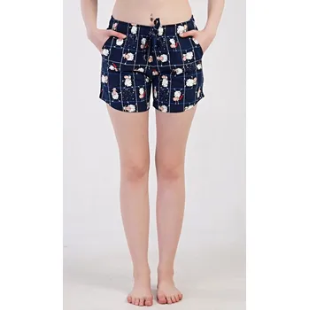 Dámské pyžamo Dámské pyžamové šortky Ovečky - tmavě modrá - L