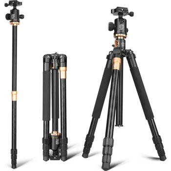 Stativ QZSD Q999H Fotografický stativ z hliníkové slitiny, nosnost 8kg + kulová hlava s odnímatelnou příčnou osou / monopod