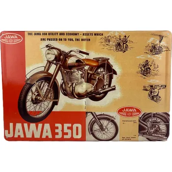 Plechová cedule Plechová cedule Jawa - 350 UTILITY AND ECONOMY 29 x 19 cm