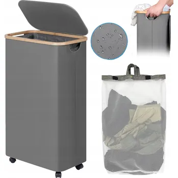 Koš na prádlo KOŠ NA PRÁDLO 75 L S KOLEČKY VOLNĚ STOJÍCÍ DO KOUPELNY