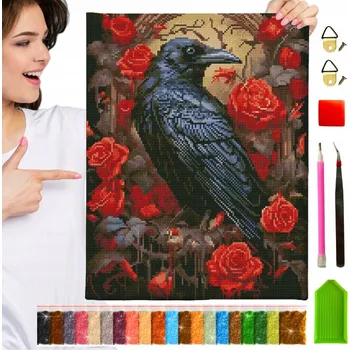 Obraz DIAMANTOVÉ MALOVÁNÍ 5D s RÁMEM Diamantová Výšivka Velké Ptáci Mozaika 40x50 cm