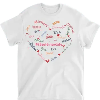 Tričko - Přátelé navždy - Až 10 lidí Tričko / Růžová / L