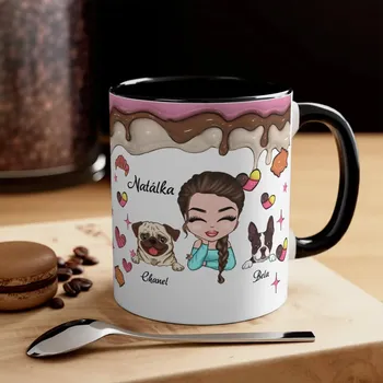 Hrnek - Psí máma Chibi 2 Červená