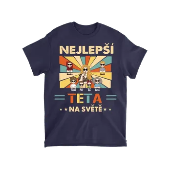 Pánské tričko Tričko - Nejlepší Teta na světě 2 - až 7 dětí Tričko / Černá / 4XL