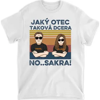 Pánské tričko Tričko - Táta a dcera Tričko / Bílá / XL