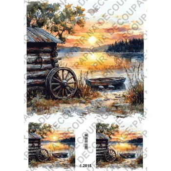 Výtvarný papír Rýžový a soft papír na decoupage - Kolo od vozu - KB2815 Materiál: Rýžový papír, Rozměr: A4