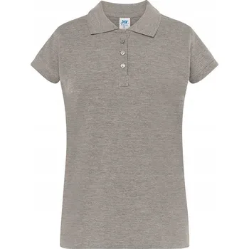 Dámské tričko POLOKOŠILE dámské BAVLNA 100% JHK ŠEDÝ MELÍR L POLOKOŠILE