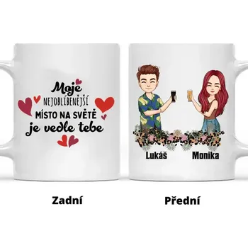 Stolování Hrnek - Líbající se pár 11 Černá