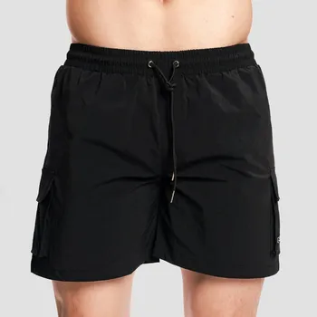 Pánská móda GymBeam Men‘s Swim Cargo Shorts Black XXL černá