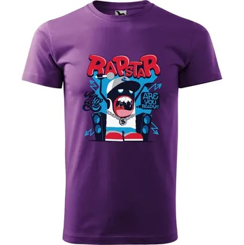 Pánské tričko DOBRÝ TRIKO Pánské tričko s potiskem Rapstar Velikost: XS, Barva: Fialová