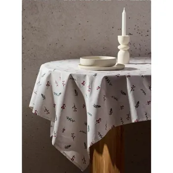 ubrus Sinsay - Ubrus s rostlinným motivem se směsí bavlny - krémová - 684GS-01P - 684GS-01P-ONE