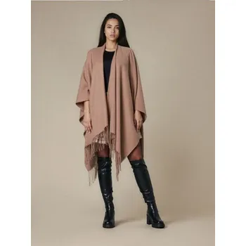 Dámské oblečení Sinsay - Pončo s třásněmi - béžová - 167GB-80X - 167GB-80X-ONE