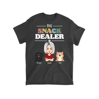 Pánské tričko Tričko - The Snack Dealer - až 4 mazlíčci Tričko / Černá / 4XL