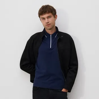 Pánské tričko Reserved - Polokošile z mercerované bavlny - tmavomodrá - 286EF-59X - 286EF-59X-S