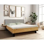 Ahorn Postel Salento 180x200 cm - divoký dub / čalounění šedo-béžové