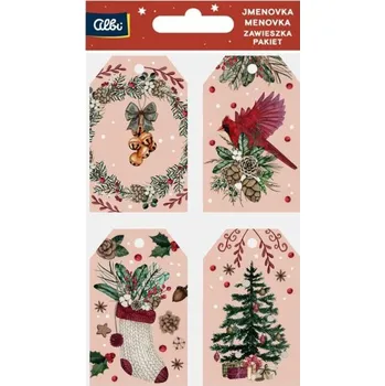 Dárková taška Albi Jmenovka 12 ks - Růžové Vánoce