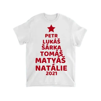 Tričko - Strom s vánočními jmény - Až 8 jmen Tričko / Šedá / 4XL