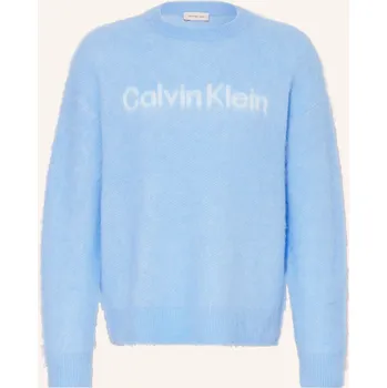 Pánské oblečení Calvin Klein Jeans Pánský Svetr S Alpakou, tmavě modrá / bílá, L