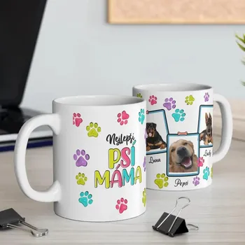 Hrnek - Nejlepší psí máma - Až 3 mazlíčků - Foto vibe Růžová